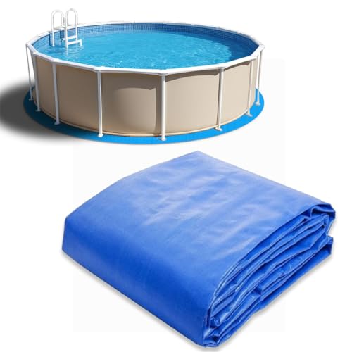 Runde Poolfolie für oberirdische Schwimmbäder, Außenpoolmatte für oberirdische Pool-Pads, Unterpool-Bodenauskleidung, Unterlage, verhindert Durchstiche, Poolmatte, Schutzplane (4,7 m) von Ahpuhtan