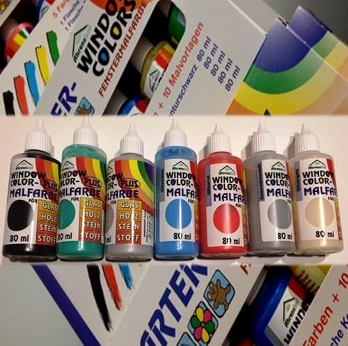 Window Color Farben 80ml 7er Starter Set Glitzerfarben von Ahrenshof