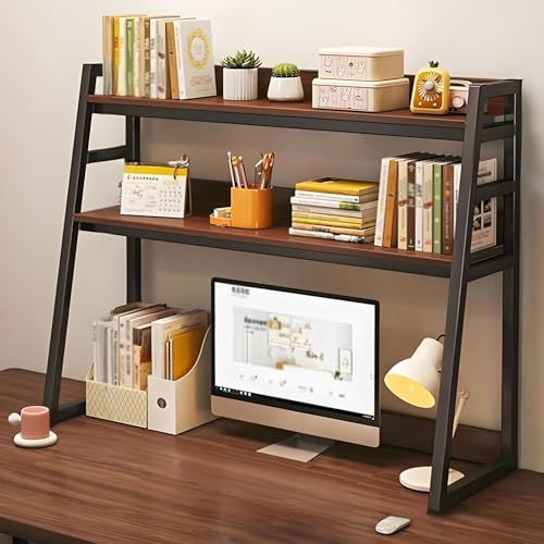Ahtadums 3-stöckiges-Schreibtisch-Bücherregal, Schreibtisch-Organizer im Leiterdesign, Mehrzweck-Bücherregal aus Metall für die Arbeitsplatte für den Schreibtisch im Wohnheim, Homeoffice (A, 115cm) von Ahtadums