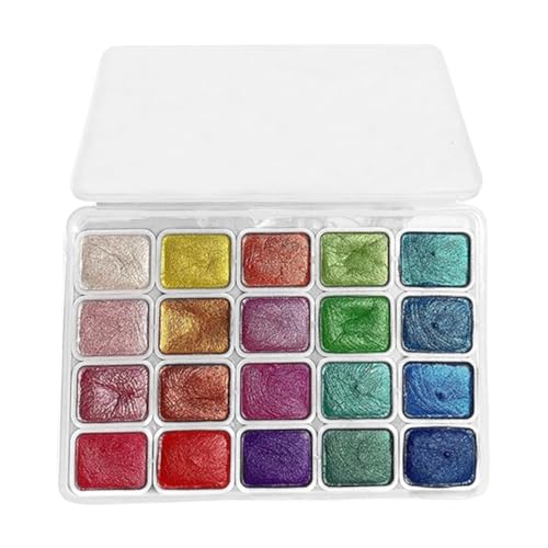 Ahuuen Aquarell Farbkasten,20 Farben Malset Mit Pinsel | Reisegröße Zubehör mit Glitzer, Bastelbedarf für Zeichnen, Bildung, Skizzieren und Journaling Ahuuen Aquarell Farbkasten,20 Farben Malset Mit Pinsel | Reisegröße Zubehör mit Glitzer, Bastelbedarf für Zeichnen, Bildung, Skizzieren und Journaling von Ahuuen