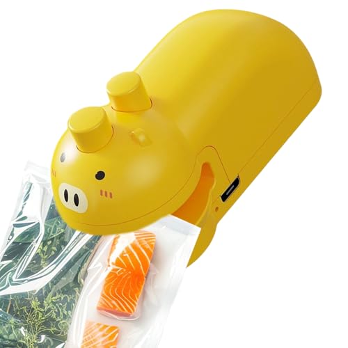 Ahuuen Beutelversiegler | Magnetischer Mini Tragbarer Beutelversiegler - Cartoon-Design Wiederverschließer Hitzesiegel Wiederaufladbar Kompakt Lebensmittelaufbewahrer für Küche Mahlzeitlagerung Snacks von Ahuuen