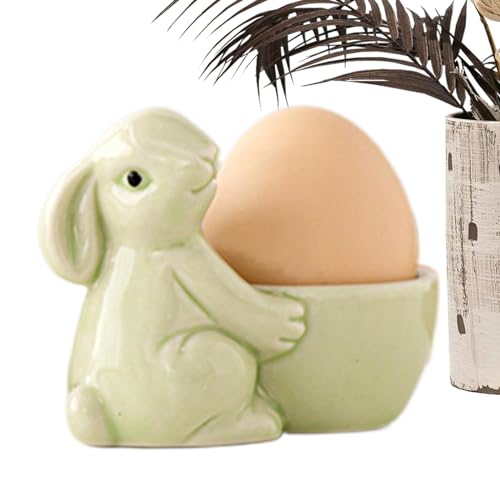 Ahuuen Eierbecher | Cartoon Eierständer | Lustiger Eiebecher | Eierbecher Porzellan | Lustig Osterhasen Eierbecher | schickes Geschirr für Rohes Gekochtes Eier Brunch | Küche Wohnzimmer Deko von Ahuuen