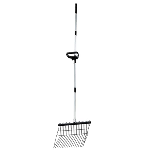 Ahuuen Gartenharke Für Gartenarbeit,Verstellbare Gartenharke Mit Langem - Ergonomische Hühnermist-Schaufel zur Gartenarbeit und Rasenpflege und Hof Unkrautentfernung Blätterbeseitigung für von Ahuuen