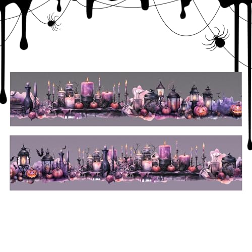 Ahuuen Gothic Bastel-Streifendekor,Halloween Vintage Klebeband | Festliche Gothische Aufkleberrolle Für Festtage Schule Tagebuch Basteln Ahuuen Gothic Bastel-Streifendekor,Halloween Vintage Klebeband | Festliche Gothische Aufkleberrolle Für Festtage Schule Tagebuch Basteln von Ahuuen