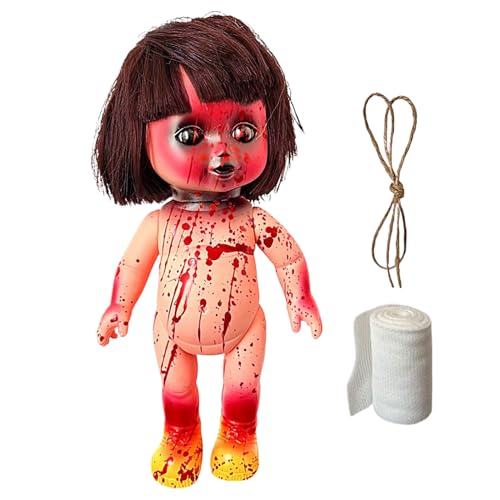 Ahuuen Gruselige Puppe - Blutige gruselige Puppen Halloween - Hofornamente Heimdekoration mit Seil für Baum Terrasse Urlaub Weihnachten Party Spukhaus Indoor Outdoor Ahuuen Gruselige Puppe - Blutige gruselige Puppen Halloween - Hofornamente Heimdekoration mit Seil für Baum Terrasse Urlaub Weihnachten Party Spukhaus Indoor Outdoor von Ahuuen