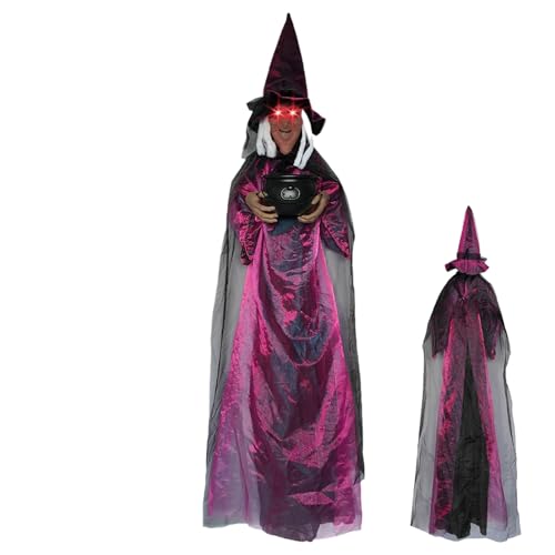 Ahuuen Halloween Hexen Deko - Schreiende Hexe Mit Leuchtenden Augen | Horrorfigur Mit Und Leuchtenden Augen 180 cm Für Tür Baum Tor Garten Decke Rasen Vordach Ahuuen Halloween Hexen Deko - Schreiende Hexe Mit Leuchtenden Augen | Horrorfigur Mit Und Leuchtenden Augen 180 cm Für Tür Baum Tor Garten Decke Rasen Vordach von Ahuuen