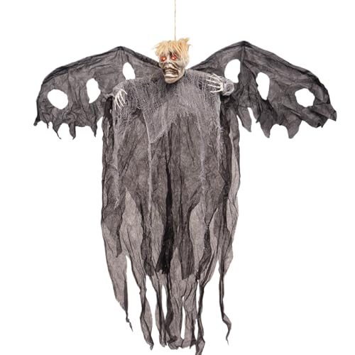 Ahuuen Halloween Skelett Dekoration - Aufhängbares Skelettgespenst Mit Leuchtenden Augen Für Die Halloween-Dekoration - Gruselige Deko für Horror-Partys Spukhaus Escape Rooms Zimmer Wohnung Garten Ahuuen Halloween Skelett Dekoration - Aufhängbares Skelettgespenst Mit Leuchtenden Augen Für Die Halloween-Dekoration - Gruselige Deko für Horror-Partys Spukhaus Escape Rooms Zimmer Wohnung Garten von Ahuuen