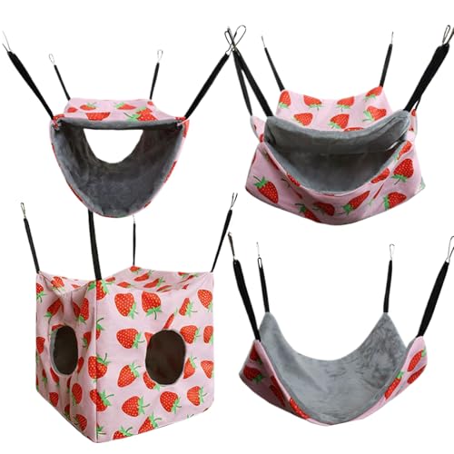 Ahuuen Hamster-Hängematten-Bett, bequeme Eichhörnchen-Hängematte, Liege, Haustierkäfig-Zubehör, rutschfestes Kleintier-Schlafbett für Hamster, Eichhörnchen, Chinchillas Ahuuen Hamster-Hängematten-Bett, bequeme Eichhörnchen-Hängematte, Liege, Haustierkäfig-Zubehör, rutschfestes Kleintier-Schlafbett für Hamster, Eichhörnchen, Chinchillas von Ahuuen