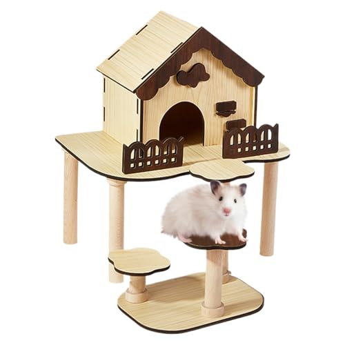 Ahuuen Hamster Hütte | Holz Hamsterburg Kleintierhaus Schlafplatz - Spielvilla Käfig Zubehör für Zwerghamster Rennmäuse Haustiere Ahuuen Hamster Hütte | Holz Hamsterburg Kleintierhaus Schlafplatz - Spielvilla Käfig Zubehör für Zwerghamster Rennmäuse Haustiere von Ahuuen