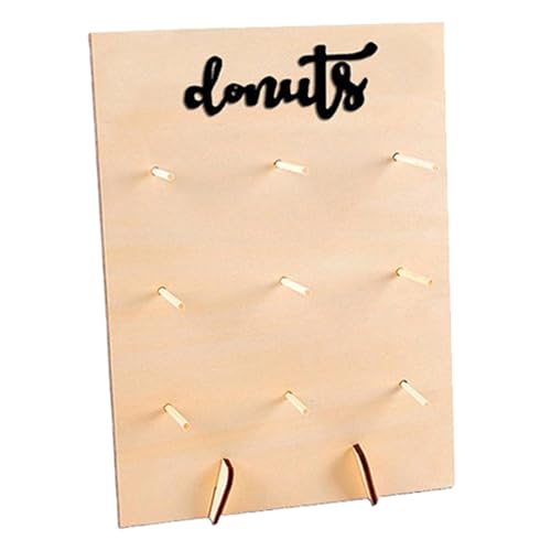 Ahuuen Holz Donut Ständer | Holz 9-Fach Donut Ständer für Hochzeit,Dekorative Halterung Für Café Hochzeit Feier Weihnachtstisch Tischdekoration | Buffet Tafel von Ahuuen