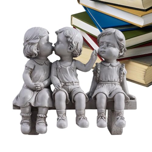 Ahuuen Kuss Kinder Skulptur | Kinderkuss Statue Gartenfigur | Wohnzimmerfigur Rasenation Für Familie Feiertage Liebhaber von Ahuuen