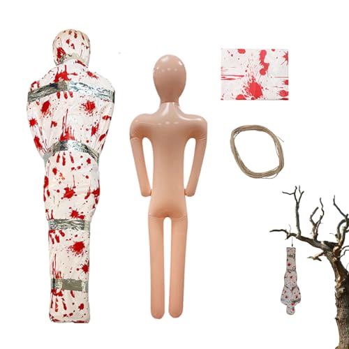 Ahuuen Leichen Attrappe - Aufblasbare Leiche | Lebensgroße realistische Horror-Blut-Puppe für Spukhaus Rasen Klassenzimmer Festival Party Garten von Ahuuen