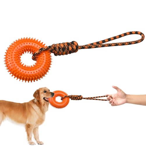 Ahuuen Quietschspielzeug Für Hunde, Anti Stress Ball Mit Noppen, Unzerstörbares Hundespielzeug Für Aggressives Mit Seil Für Welpen Während des Zahnens Zur Reduzierung Von Langeweile Und Für Mentale Ahuuen Quietschspielzeug Für Hunde, Anti Stress Ball Mit Noppen, Unzerstörbares Hundespielzeug Für Aggressives Mit Seil Für Welpen Während des Zahnens Zur Reduzierung Von Langeweile Und Für Mentale von Ahuuen