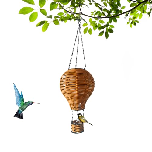 Ahuuen Rattan Laterne, Solargeflecht-Laterne, Hängelampe Mit Heißluftballon Design Helle Wasserdichte Für Garten Wohnzimmer Schlafzimmer Terrasse von Ahuuen