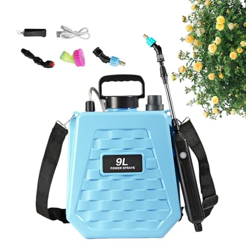 Ahuuen Rucksack Sprüher Akku Betriebene - Batteriebetriebene Rucksackspritze für Garten und Hof,Sprühflasche Mit 2 Verstellbare Geschwindigkeiten Für Garten Landwirtschaft Hof Rasen von Ahuuen