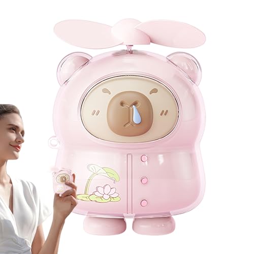 Ahuuen Tragbarer Ventilator für Reisen, niedliches Capybara persönliches Luftgebläse – leiser USB-wiederaufladbarer Handventilator für Kinder und Erwachsene, Camping, Reisen, , Schule von Ahuuen