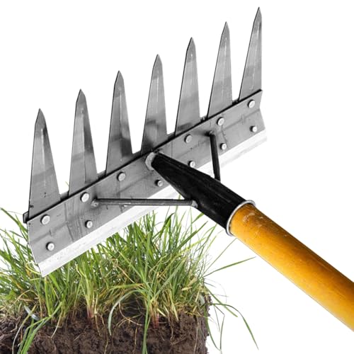 Ahuuen Unkraut-Harke,Doppelseitiger Grasszieher - Manuell Praktische Gartenharke Für Garten Rasen Hof von Ahuuen