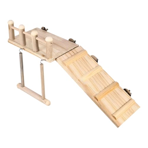 Ahuuen Vogelspielplatz - Sitzstangenhalter Für Sittiche - Schaukelleiter-Spielzeug für Aras und Nymphensittiche mit Holz Trainingssitzstange Ahuuen Vogelspielplatz - Sitzstangenhalter Für Sittiche - Schaukelleiter-Spielzeug für Aras und Nymphensittiche mit Holz Trainingssitzstange von Ahuuen