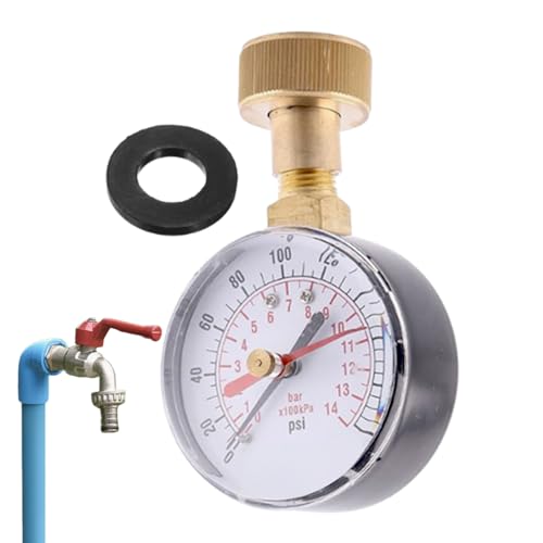 Ahuuen Wasser Druck Messgerät - 0 bis 14 bar Schlauchdruckmesser,19 mm Gewindeprüfgerät für Haushalt, Rasen, Garten, Küche, Bad, Bewässerungsanlage sowie für Innen- und Ahuuen Wasser Druck Messgerät - 0 bis 14 bar Schlauchdruckmesser,19 mm Gewindeprüfgerät für Haushalt, Rasen, Garten, Küche, Bad, Bewässerungsanlage sowie für Innen- und von Ahuuen