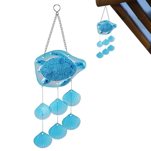 Ahuuen Windspiele, Garten Windspiel Aus Buntem Glas, Sternenschildkröte Deko Für Garten Hof Terrasse Balkon von Ahuuen