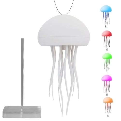 Quallenlampe | Schwimmende Quallenlampe | Quallen Lampe | Quallenatmosphäre Leuchtend Licht | Niedliche Schreibtischlampe | Mit 5 Farben Schlafzimmer Deko | Type-C Aufladung von Ahuuen