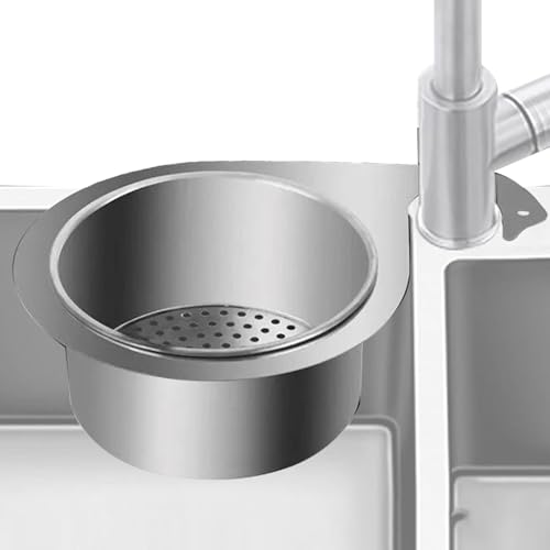 Ahuuen Siebkorb Für Spülbecken | Küchenabflusskorb Aus Edelstahl | Siebkorb Aus Edelstahl In Schwanenform | Eckspüle-Siebkorb | Edelstahl Spülbeckenkorb Zum Waschen Von Gemüse Und Obst von Ahuuen