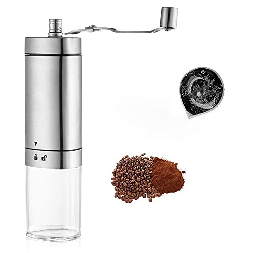 Kaffeemühle Manuelle Espressomühle mit Verstellbarer konischer Keramik Hand-Kaffeemühle mit Keramik-Mahlwerk Edelstahlwerk Faltbarem Griff, 40 g Bohnenbehälter(Stil 1) von Ai-Youger