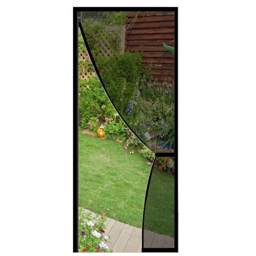 Magnet Fliegengitter Balkontür,Automatisch Geschlossen für Balkontür Wohnzimmer Terrassentür Kellertür Klebemontage ohne Bohren,75x215cm-Schwarz von AiChen