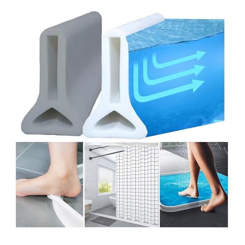 100cmx5cmx3cm Schwallschutzleiste Dusche Selbstklebend, DuschtüRdichtung Unten Duschwand FüR Dusche Abdichtung Dusche GlastüR Duschdichtungen(Grau) von AiDeHuaKeJi