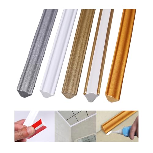 Zierleisten Selbstklebend,Deckenleisten Selbstklebend,Eckleiste,Zierleiste Selbstklebend,Flexible Zierleiste,Deckenleiste Selbstklebend,Zierleisten Selbstklebend Wand (Silber 3M,19mm*13mm) von AiDeHuaKeJi