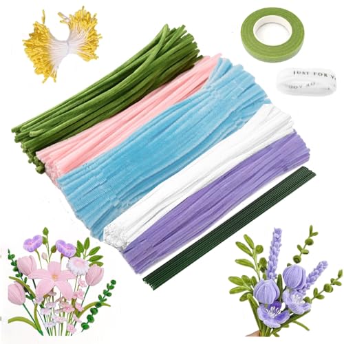 AiDeHuaKeJi 300 Stück Pfeifenreiniger zum Basteln, 5 Farben Pfeifenputzer, 400 Stück Staubblatt 20 Stück Blumendraht zum Basteln inklusive Blumenband und Klebeband für Blumenstrauß DIY Dekorationen AiDeHuaKeJi 300 Stück Pfeifenreiniger zum Basteln, 5 Farben Pfeifenputzer, 400 Stück Staubblatt 20 Stück Blumendraht zum Basteln inklusive Blumenband und Klebeband für Blumenstrauß DIY Dekorationen von AiDeHuaKeJi