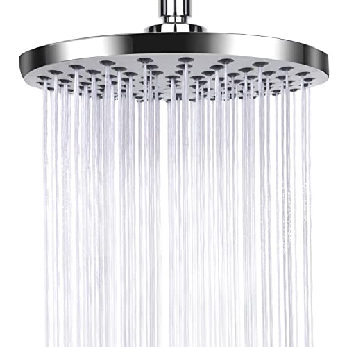 AiQInu 8 Zoll Runder Duschkopf Regendusche,Verstellbarer Kopfbrause Wassersparend mit Anti-Kalk-Düsen,Wasserfall-Duschkopf aus Edelstahl,Durchmesser 20cm von AiQInu