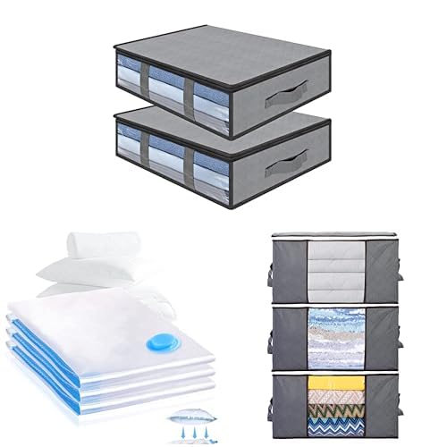 Bundle of AiQInu 2 Stück Faltbare Unterbettkommode 60x 45x 15 cm + AiQInu Vakuumbeutel für Kleidung Reise 3 Stück 60 * 80cm + AiQInu Aufbewahrungstasche 3 Stück 90L Faltbare Kleideraufbewahrung 60x44 Bundle of AiQInu 2 Stück Faltbare Unterbettkommode 60x 45x 15 cm + AiQInu Vakuumbeutel für Kleidung Reise 3 Stück 60 * 80cm + AiQInu Aufbewahrungstasche 3 Stück 90L Faltbare Kleideraufbewahrung 60x44 von AiQInu