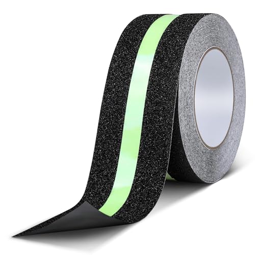 AiQInu Fluoreszierendes Klebeband, 10m x 5cm Anti-Rutsch-Leuchtband, Markierungsband, Leuchtendes Leuchtband, Glow in the Dark, für Treppen, Leitern und Rutschige Böden Innen und Außen von AiQInu
