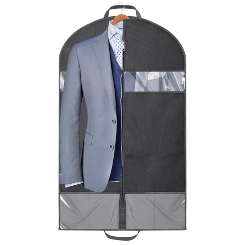 AiQInu Kleidersack Anzug,100x60cm Hochwertige Kleiderhülle Lang, Anti-Staub Kleiderschutzhülle, Kleidersäcke mit Reißverschluss für Anzug, Abendkleider und Mäntel von AiQInu