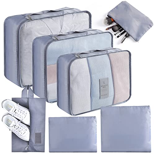 AiQInu Koffer Organizer Set, 7 Teilige Packing Cubes Packwürfel für Urlaub und Reisen, Reiseorganizer Kleidertaschen Schuhbeutel Packtaschen für Koffer von AiQInu