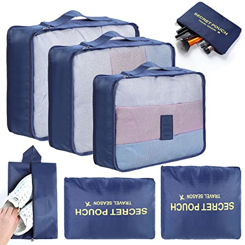 AiQInu Koffer Organizer Set, 7 Teilige Packing Cubes Packwürfel für Urlaub und Reisen, Reiseorganizer Kleidertaschen Schuhbeutel Packtaschen für Koffer von AiQInu