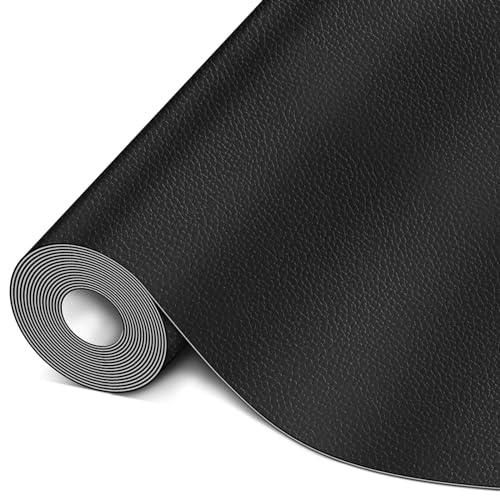 AiQInu Kunstleder Selbstklebend,10x160cm Leder Patch Selbstklebend Schwarz,Kunstleder Reparatur set für Sofa,Couch,Möbel, Taschen, Jacken, Autositze von AiQInu