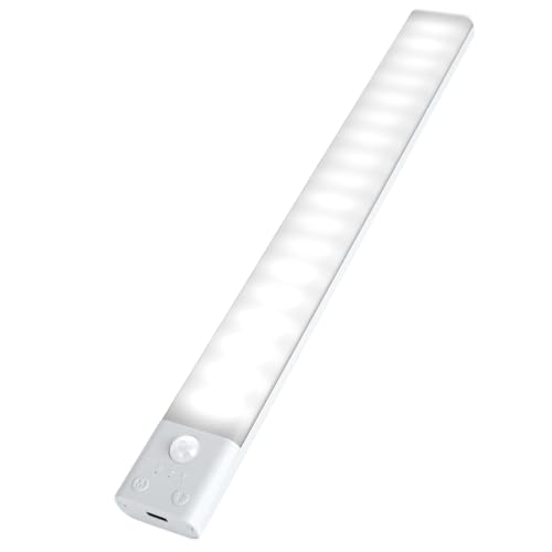 AiQInu LED Schrankleuchten mit Bewegungsmelder, Dimmbare 120 LED Unterbauleuchte Küche, USB Wiederaufladbar Schrankbeleuchtung mit Magnetisch, 4 Modi LED Küchenleuchte, für Schrank, Treppe, Notfälle von AiQInu