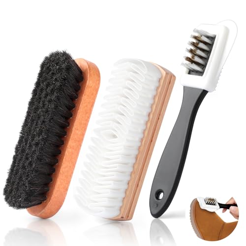 AiQInu Wildlederbürste Set 3 Stück Schuhbürste, Schuhbürsten, Wildleder bürste, Pferdehaarbürste, Wildleder Pflege, Mehrzweck-Schuhbürste für Wildleder, Nubuk, Rindsleder AiQInu Wildlederbürste Set 3 Stück Schuhbürste, Schuhbürsten, Wildleder bürste, Pferdehaarbürste, Wildleder Pflege, Mehrzweck-Schuhbürste für Wildleder, Nubuk, Rindsleder von AiQInu