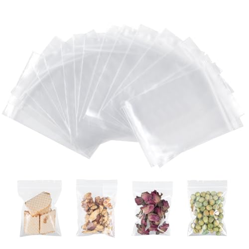 AiQInu Zip Beutel Druckverschluss Set, Plastikbeutel Verschließbar 9 x 13 cm, 100 Stück Kleine Plastiktüten Transparent Baggies Wiederverschließbare Beutel von AiQInu