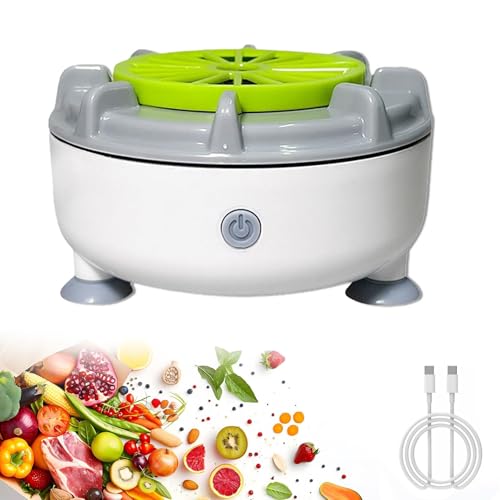 Obst und gemüse waschmaschine, Obst reinigung ultraschall, 2025 Neu Efficient Portable Fruit and Vegetable Washers, Wiederaufladbare Automatische obstwäsche für Gemüse, Obst, Fleisch (C Steckertyp) von AiQiMinHao