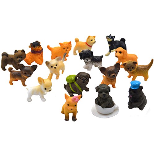 AiSi 16er Set niedliche Miniatur-Deko, Deko Figur Kleiner Hund, mini Dekofiguren Tier, Tischdeko Mops Welpe je 2.5cm Chihuahua Golden Retriever usw. AiSi 16er Set niedliche Miniatur-Deko, Deko Figur Kleiner Hund, mini Dekofiguren Tier, Tischdeko Mops Welpe je 2.5cm Chihuahua Golden Retriever usw. von AiSi
