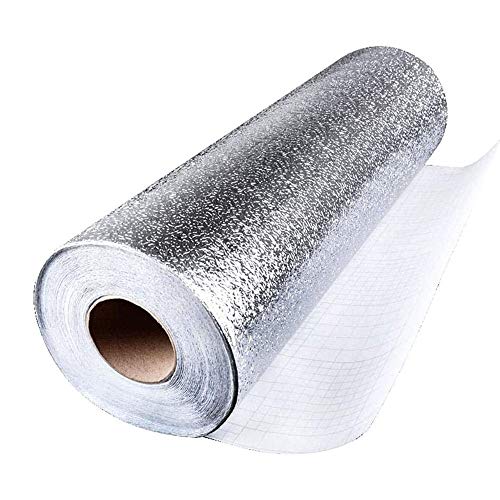 AiYoYo 61x500cm Aufkleber Küchen Küchenfolie Selbstklebende Hitzebestandige Spritzschutz Aluminium Folie DIY Möbel Wasserdicht Tapete Anti-Schimmel Öl Resistent für Schrank, Möbel, Tische von AiYoYo