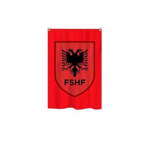 EM 2024 Teamflagge Hängende Flagge Poster Bar Schule Party Sportverein Schlafzimmer Wohnzimmer Dekoration Deutschland UEFA Euro Cup Fan Geschenk (Albanische Teamflagge) von AiZicheng