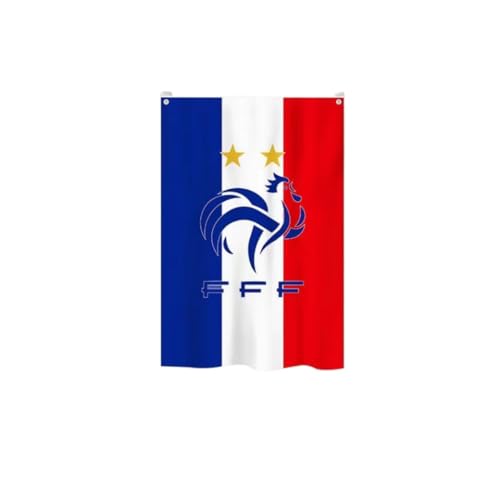 EM 2024 Teamflagge Hängende Flagge Poster Bar Schule Party Sportverein Schlafzimmer Wohnzimmer Dekoration Deutschland UEFA Euro Cup Fan Geschenk (Französische Mannschaftsflagge) von AiZicheng