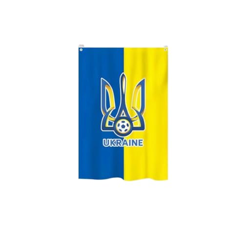 EM 2024 Teamflagge Hängende Flagge Poster Bar Schule Party Sportverein Schlafzimmer Wohnzimmer Dekoration Deutschland UEFA Euro Cup Fan Geschenk (Ukrainische Teamflagge) von AiZicheng