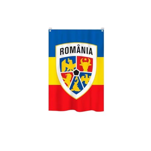Euro 2024 Teamflagge Hängende Flagge Poster Bar Schule Party Sportverein Schlafzimmer Wohnzimmer Dekoration Deutschland UEFA Euro Cup Fan Geschenk (Rumänische Mannschaftsflagge) von AiZicheng