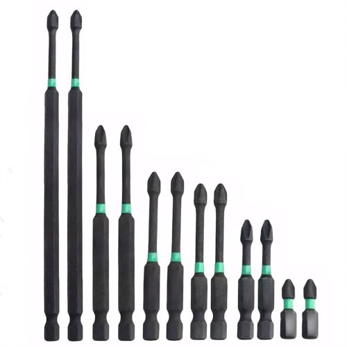 12-teiliges Schlagschrauber-Bit-Set, hohe Haltbarkeit, S2-Stahl mit schwarzer Oxid-Beschichtung für schwere Anwendungen 12-teiliges Schlagschrauber-Bit-Set, hohe Haltbarkeit, S2-Stahl mit schwarzer Oxid-Beschichtung für schwere Anwendungen von Aiailikill