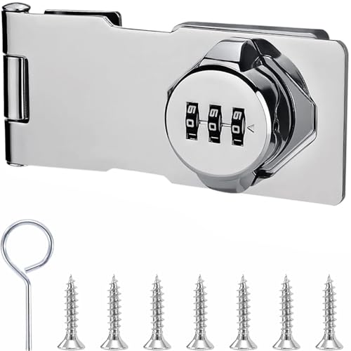 Aiareozy Sicherheitsüberfalle mit Schloss, Schloss Mit Zahlencode, Türriegel, Schrankschloss, Schlossriegel, Schrank Schloss, Zahlenschloss 3 Stellig für Kleine Türen in Schränken, Schubladenschrank Aiareozy Sicherheitsüberfalle mit Schloss, Schloss Mit Zahlencode, Türriegel, Schrankschloss, Schlossriegel, Schrank Schloss, Zahlenschloss 3 Stellig für Kleine Türen in Schränken, Schubladenschrank von Aiareozy